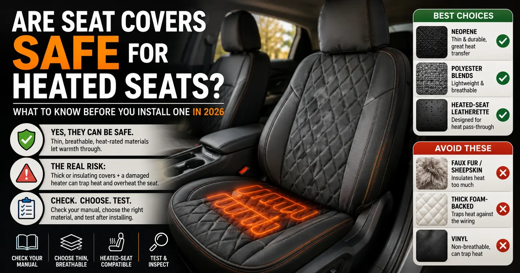 are seat covers safe for heated seats