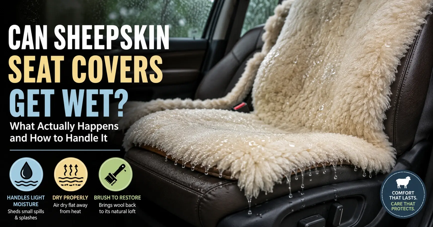can sheepskin seat covers get wet