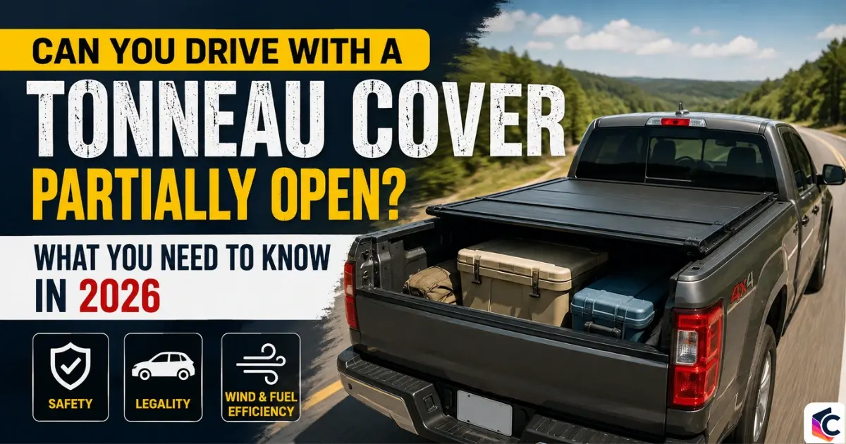 can you drive with a tonneau cover partially open